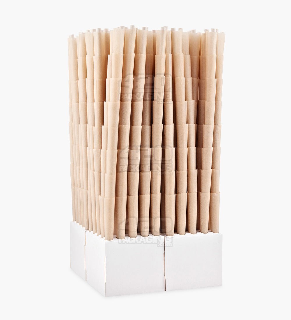 Kush 109mm King Size Unbleached Brown Pre Rolled Cones w/ Filter Tip 800/Box - 3