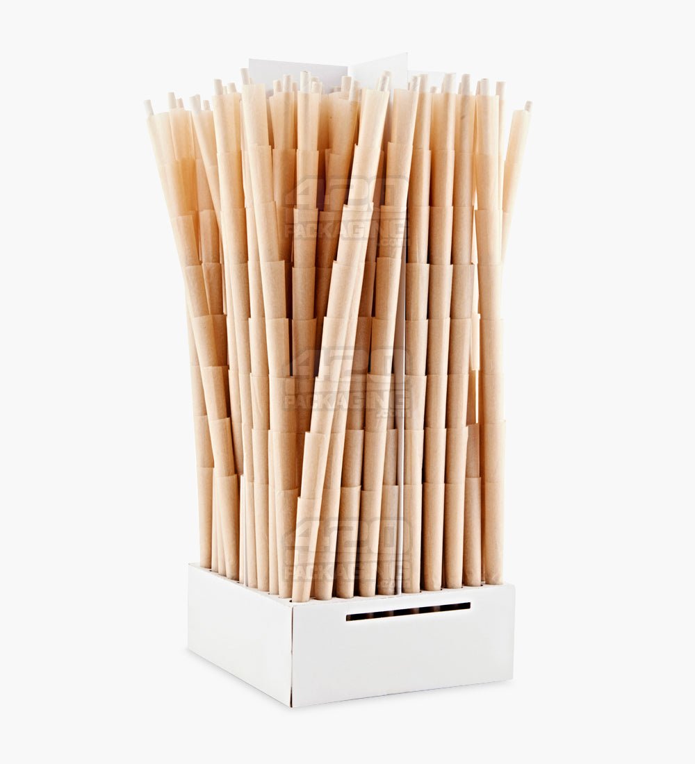 Kush 98mm 98 Special Size Unbleached Brown Pre Rolled Cones w/ Filter Tip 800/Box - 3