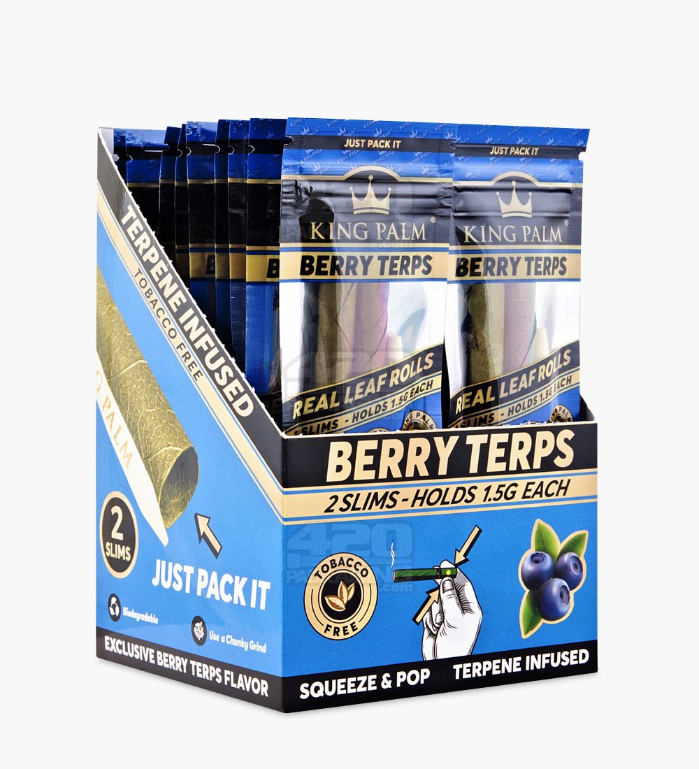 King Palm Berry Terps Natural Slim Leaf Blunt Wraps 20/Box - 1