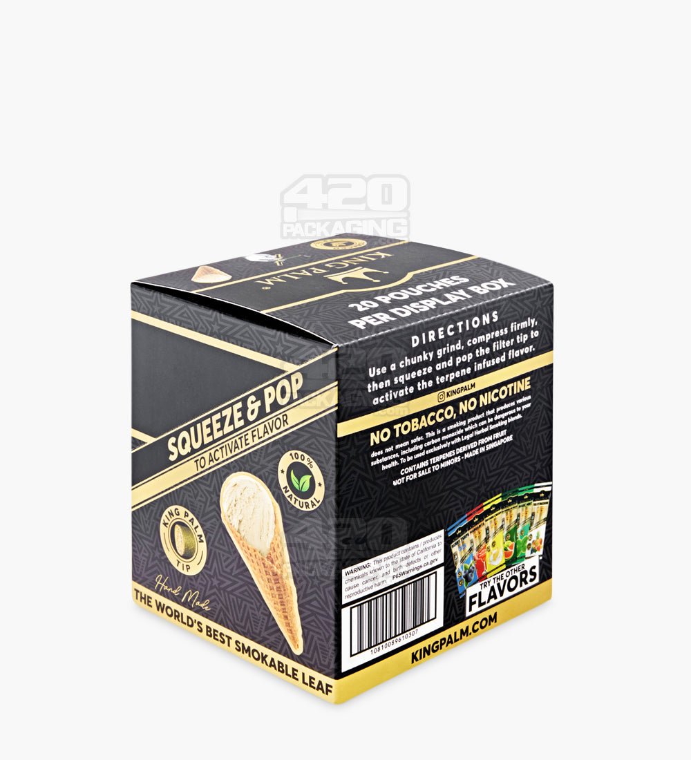 King Palm Gelato Cream Natural Rollie Leaf Blunt Wraps 20/Box - 3