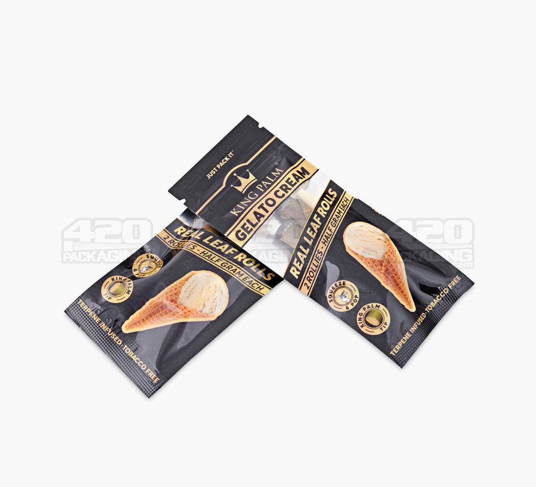 King Palm Gelato Cream Natural Rollie Leaf Blunt Wraps 20/Box - 4