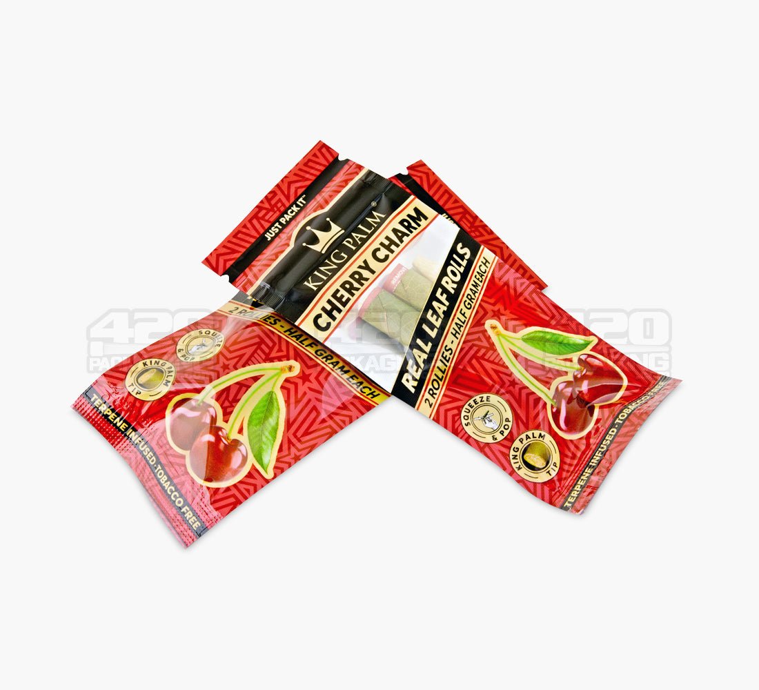 King Palm Cherry Charm Natural Rollie Leaf Blunt Wraps 20/Box - 4