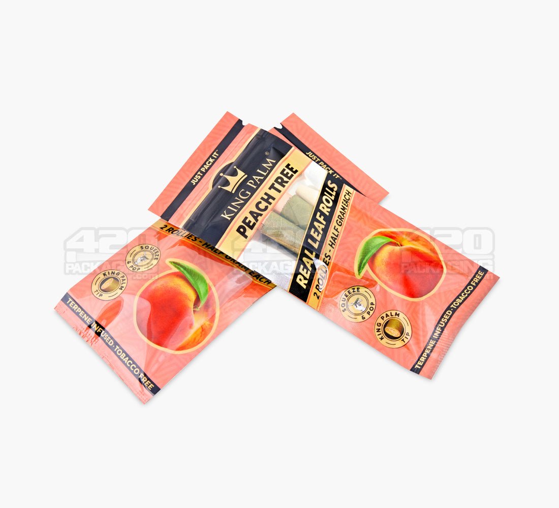 King Palm Peach Tree Natural Rollie Leaf Blunt Wraps 20/Box - 4