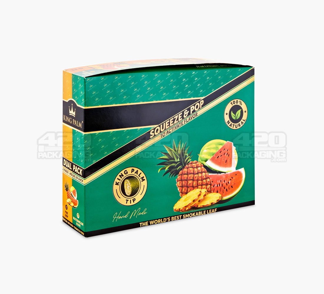 King Palm Pine Drip/Watermelon Flavor Natural Leaf Dual Blunt Wraps 20/Box - 2