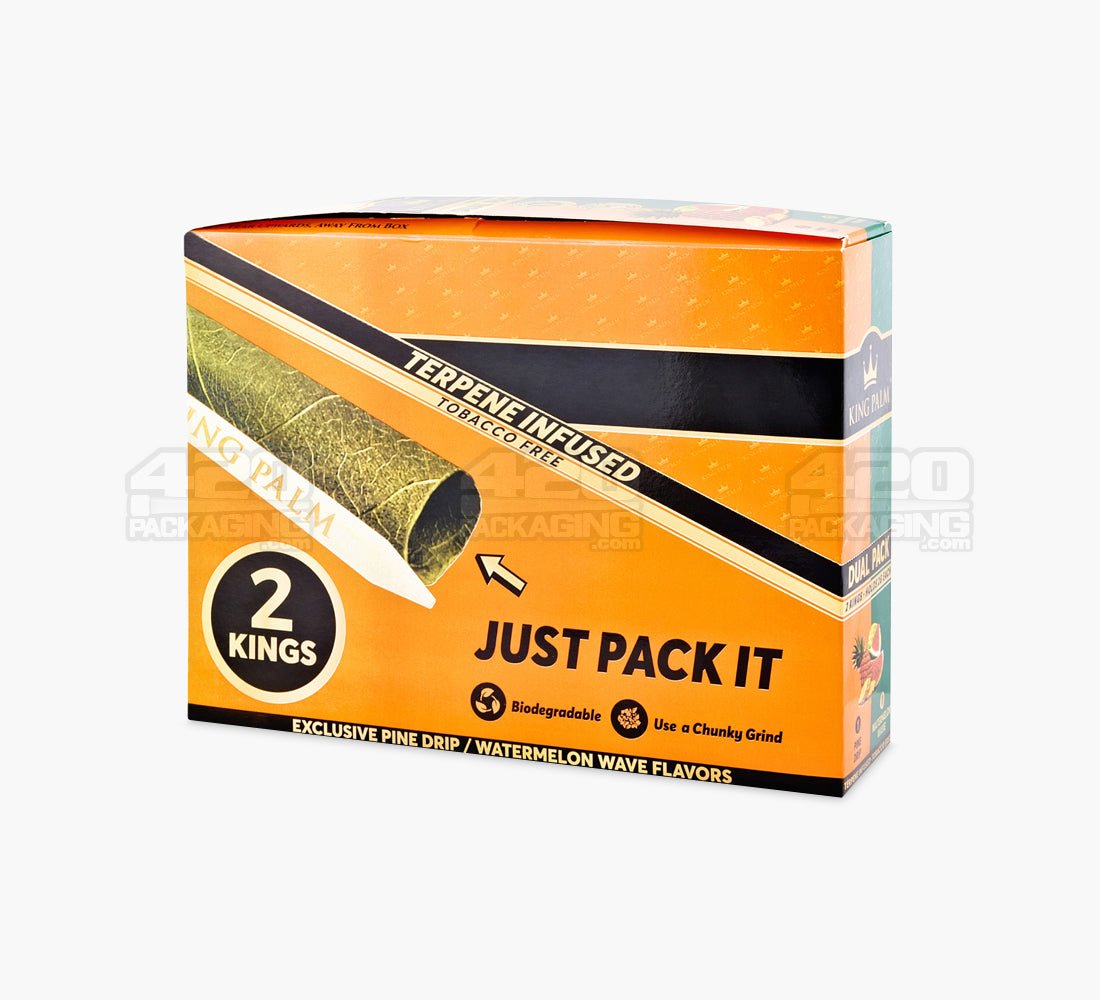 King Palm Pine Drip/Watermelon Flavor Natural Leaf Dual Blunt Wraps 20/Box - 3