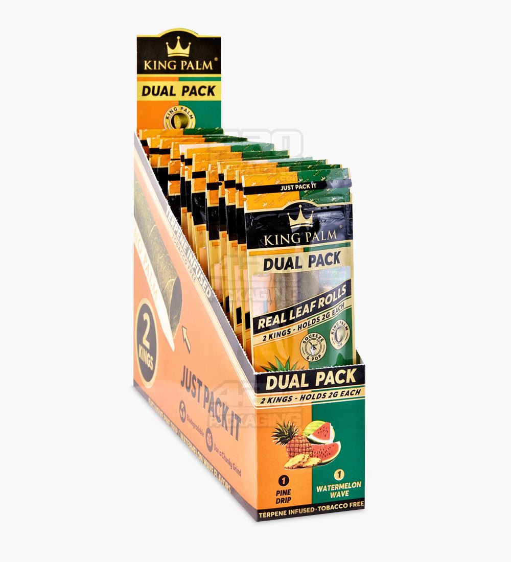 King Palm Pine Drip/Watermelon Flavor Natural Leaf Dual Blunt Wraps 20/Box - 1