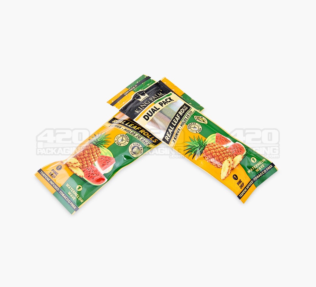 King Palm Pine Drip/Watermelon Flavor Natural Leaf Dual Blunt Wraps 20/Box - 4
