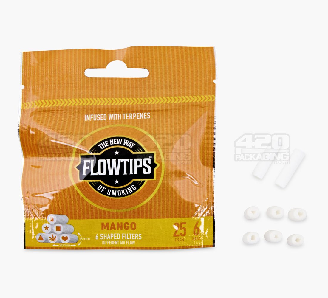 FLOWTIPS 20mm Terpene-Infused Mango Filter Tips 10/Box - 6