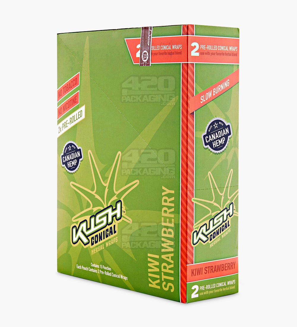 Kush Kiwi Strawberry Herbal Hemp Conical Wraps 15/Box - 4