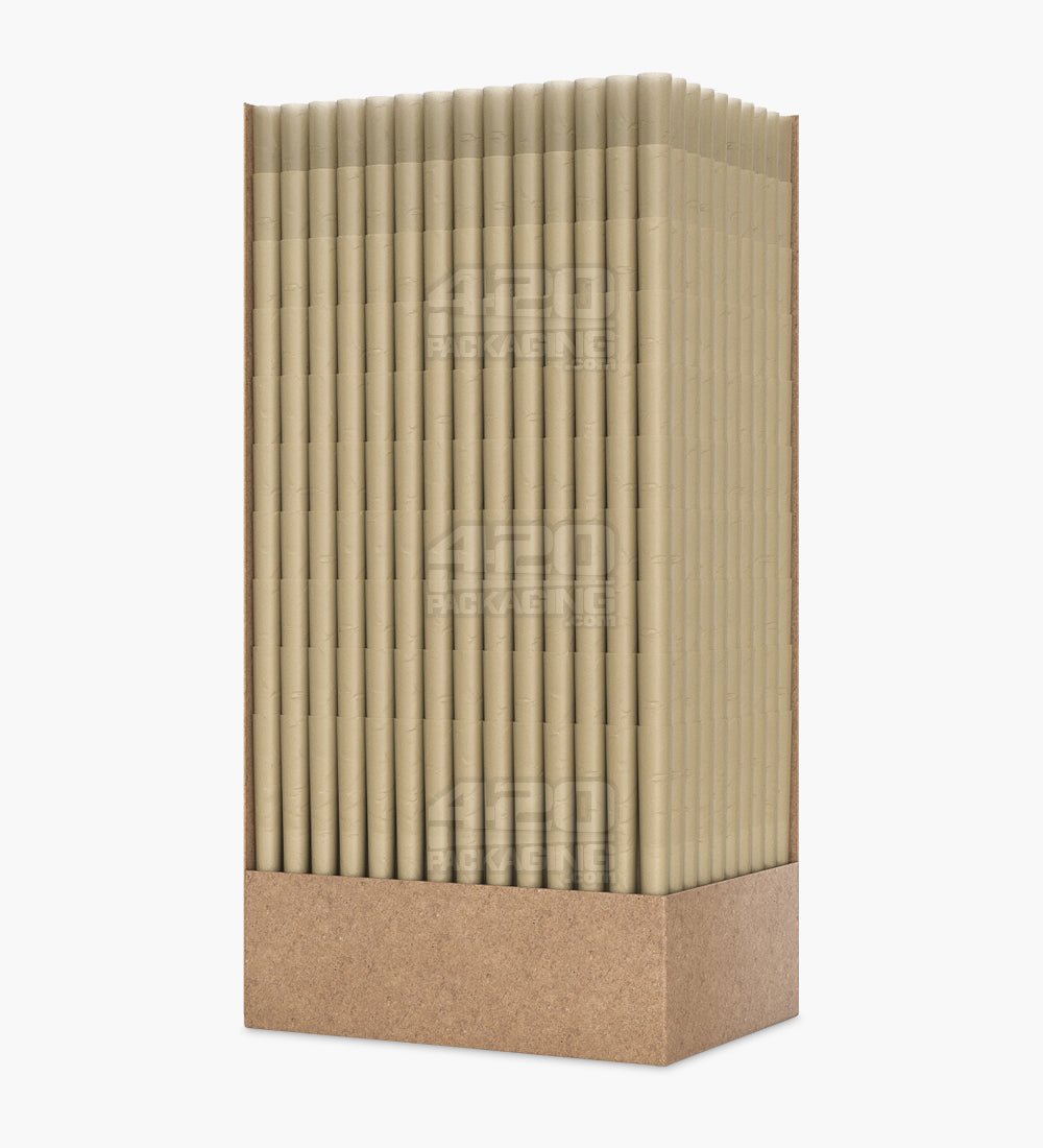 ROL 98mm 98 Special Size Khaki Brown Paper Pre Rolled Cones w/ Filter Tip 800/Box - 5