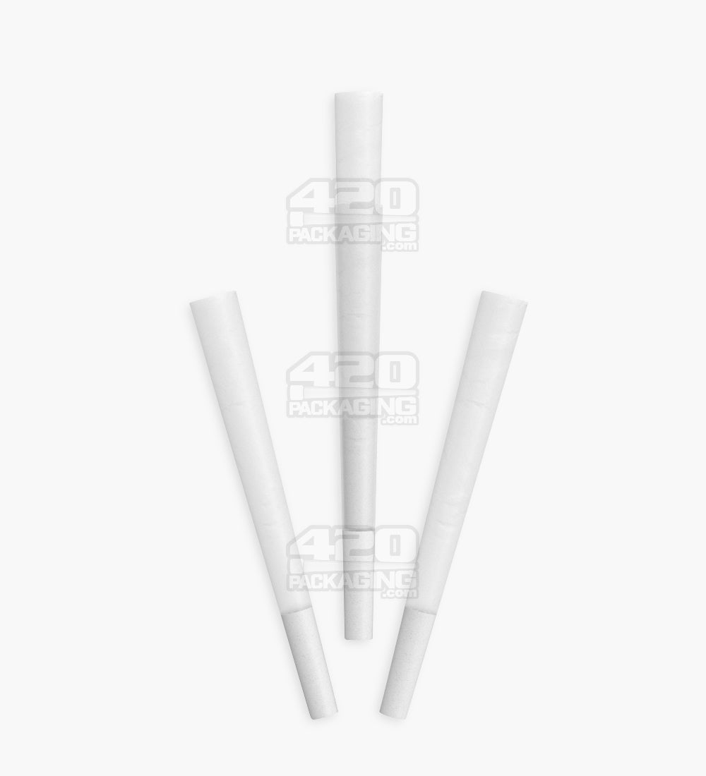 ROL 84mm 1 1/4 Size Porcelain White Paper Pre Rolled Cones w/ Filter Tip 900/Box - 6