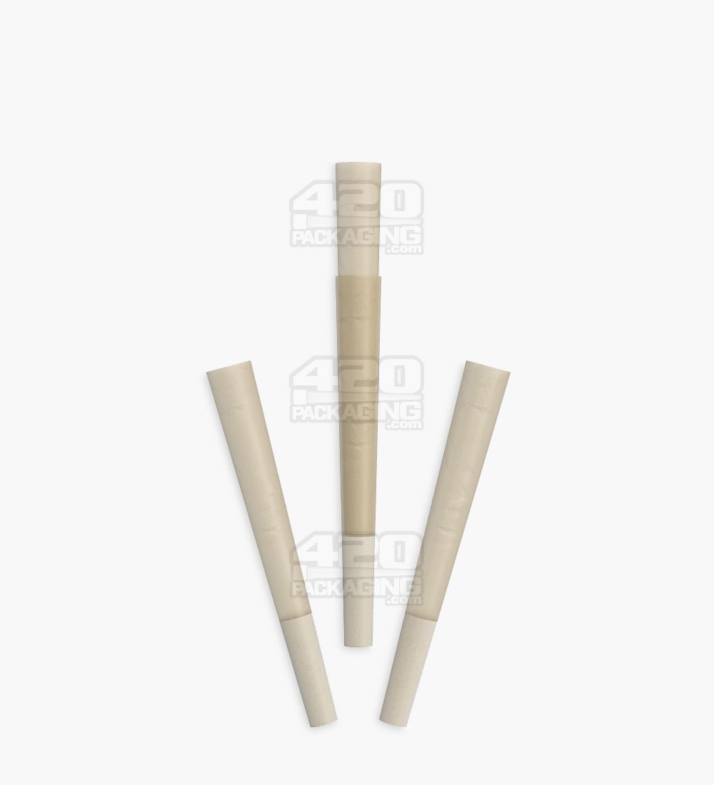 ROL 70mm Dog Walker Size Khaki Brown Paper Pre Rolled Cones w/ Filter Tip 1000/Box - 6