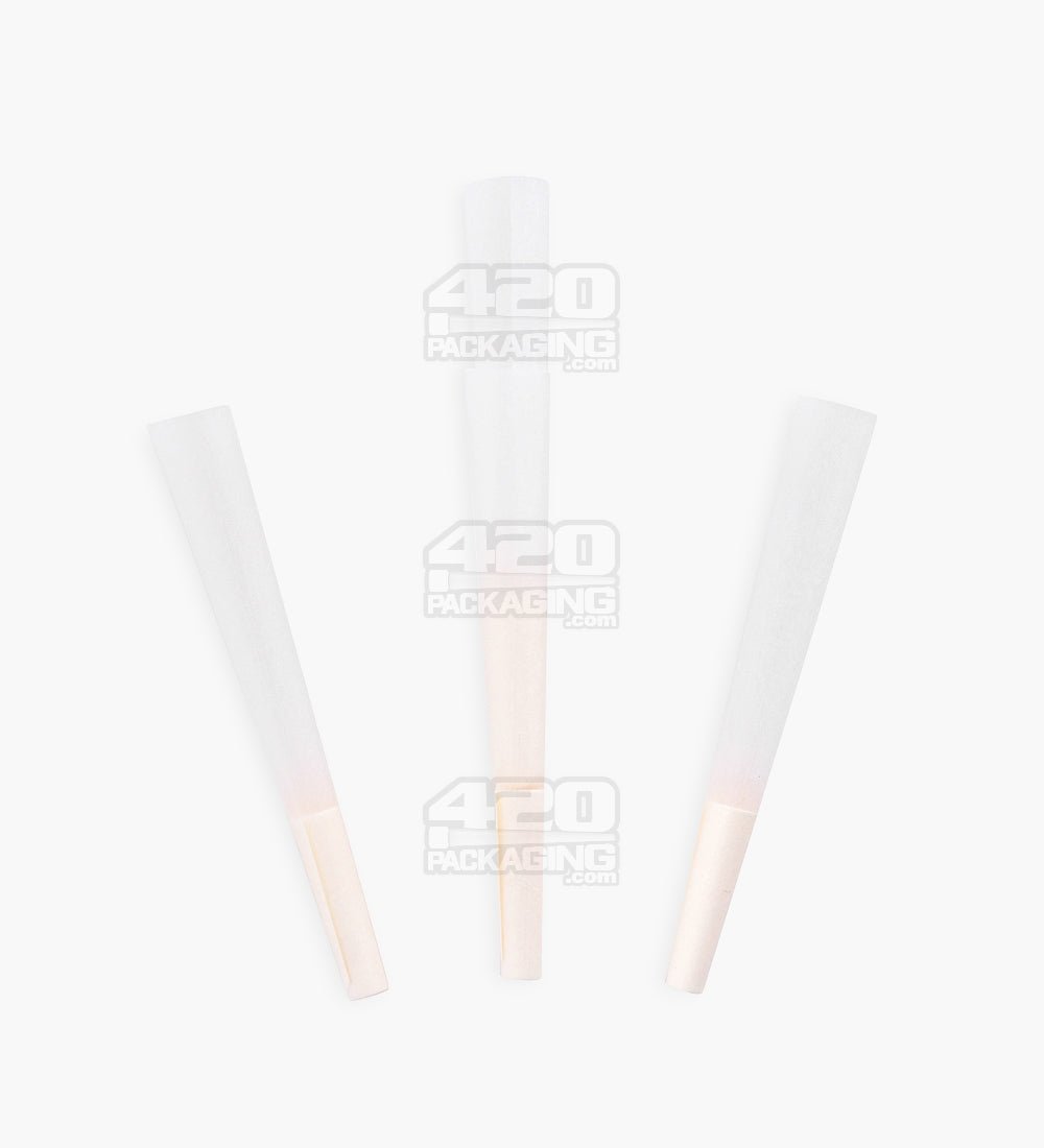 The Original Cones 84mm 1 1/4 Size Bleached White Paper Pre Rolled Cones w/ Filter Tip 900/Box - 3