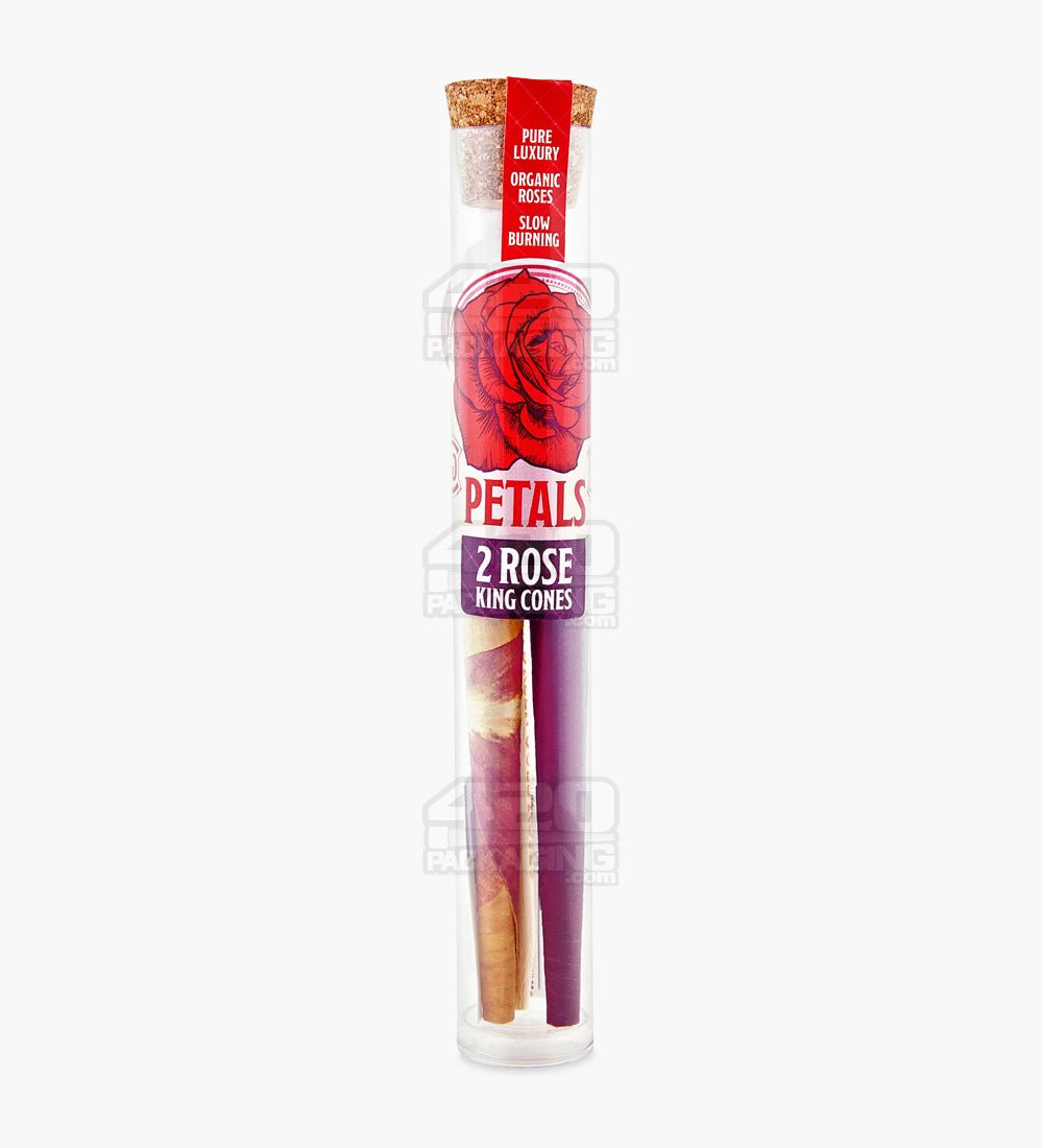 Handmade 109mm King Size Organic Paper Rose Petal Pre Rolled Cones 24/Box - 2