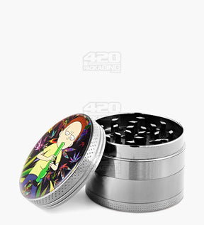 4 Piece 50mm Assorted R&M Decal Magnetic Metal Grinder w/ Catcher - 11
