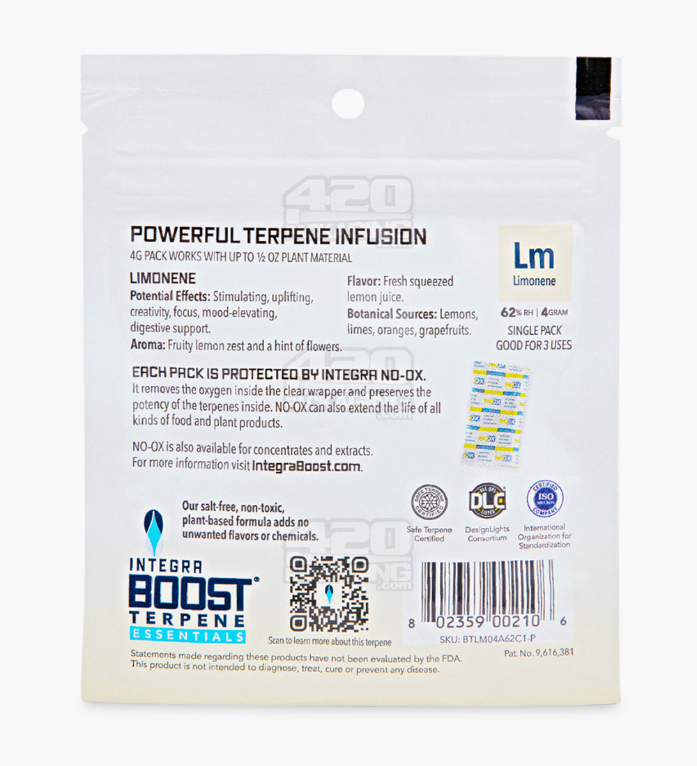Integra Boost Terpene Essentials Limonene 4 Gram 62% Humidity Packs 48/Box - 5
