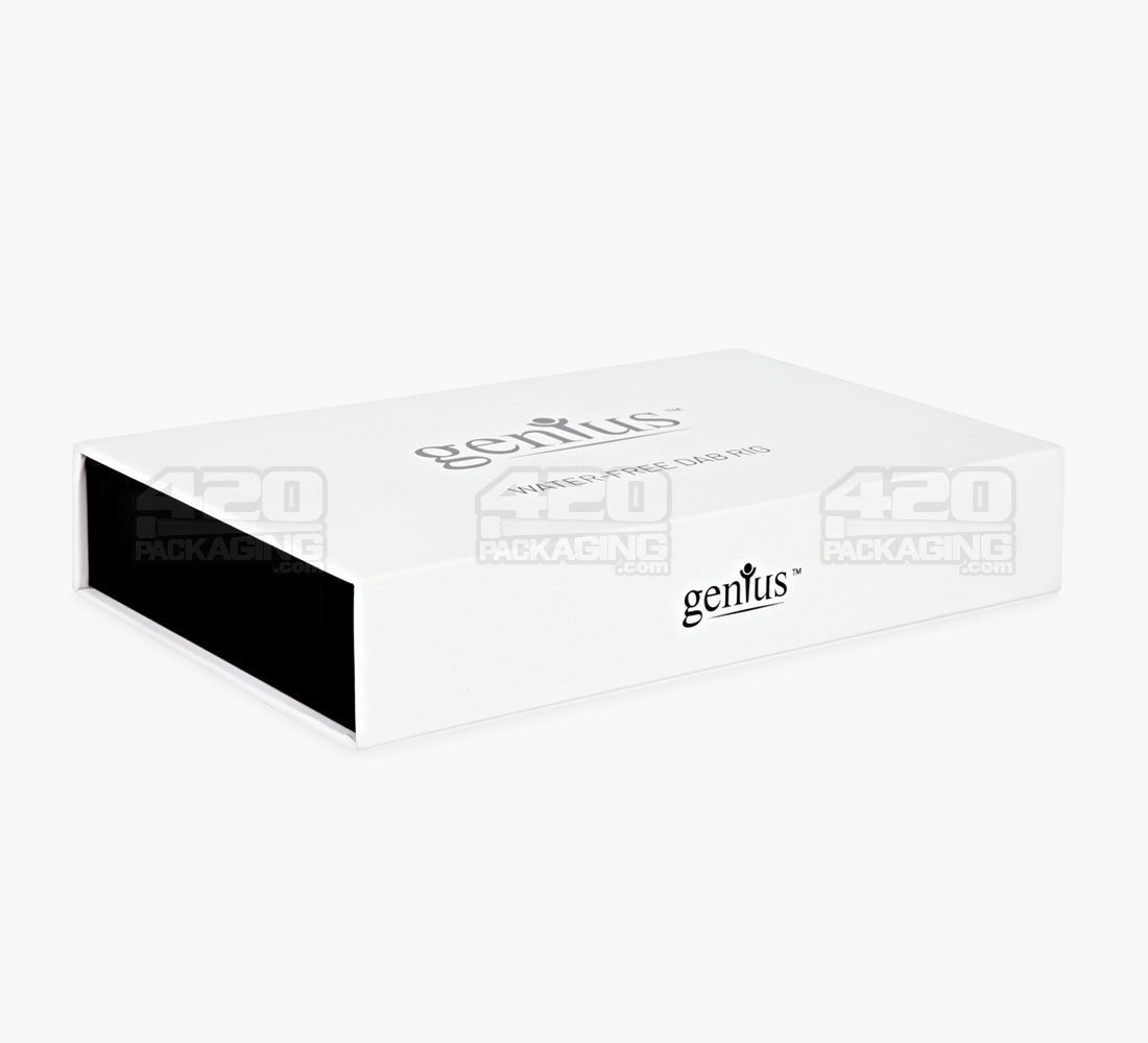 Genius Pipe x V-SYNDICATE Magnetic Slider Water-Free Dab Rig | 6in Long - Metal - Silver - 3