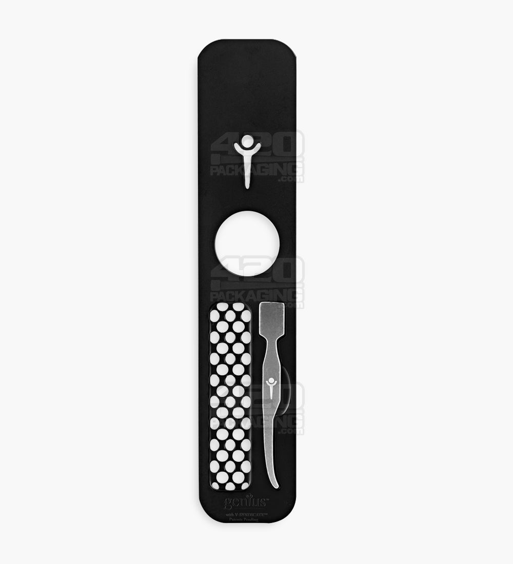 Genius Pipe x V-SYNDICATE Magnetic Slider Water-Free Dab Rig | 6in Long - Metal - Silver - 12