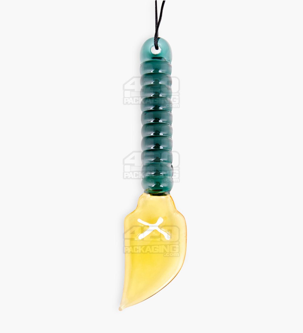 4" Assorted Glass Hunting Spear Pendant Dabber Tool w/ Necklace Strings - 3