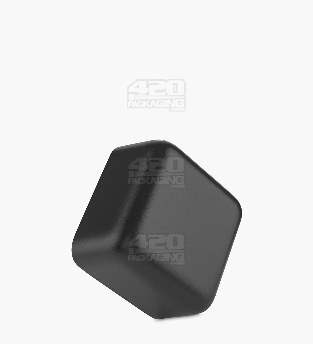 Child Resistant | Square Push Down & Turn Plastic Caps w/ Foam Liner | 46mm - Matte Black - 80 Count