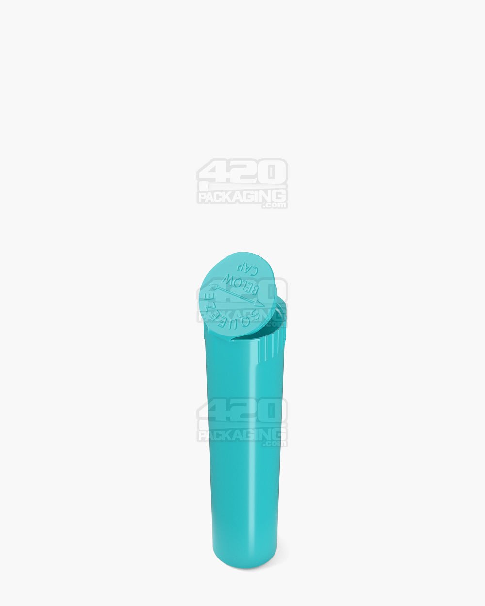 84mm Teal Opaque Child Resistant Pop Top Pre-Roll Tubes 1000/Box - 6