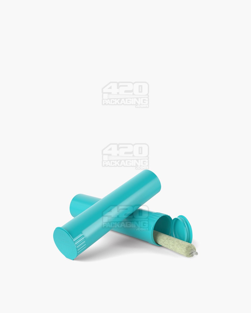 84mm Teal Opaque Child Resistant Pop Top Pre-Roll Tubes 1000/Box - 8