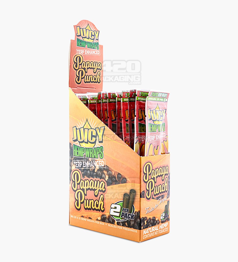 Juicy Jay's Papaya Punch Terpene Enhanced Natural Hemp Wraps 25/Box - 1