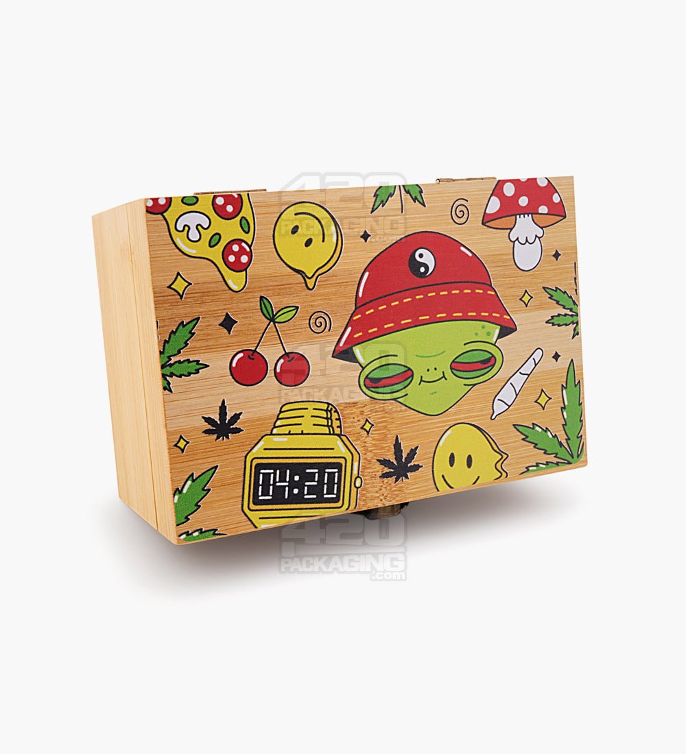 Lifted Alien Collage Wooden Latch Lock Stash Box w/ Accessories | 152mm - Wood - 1
