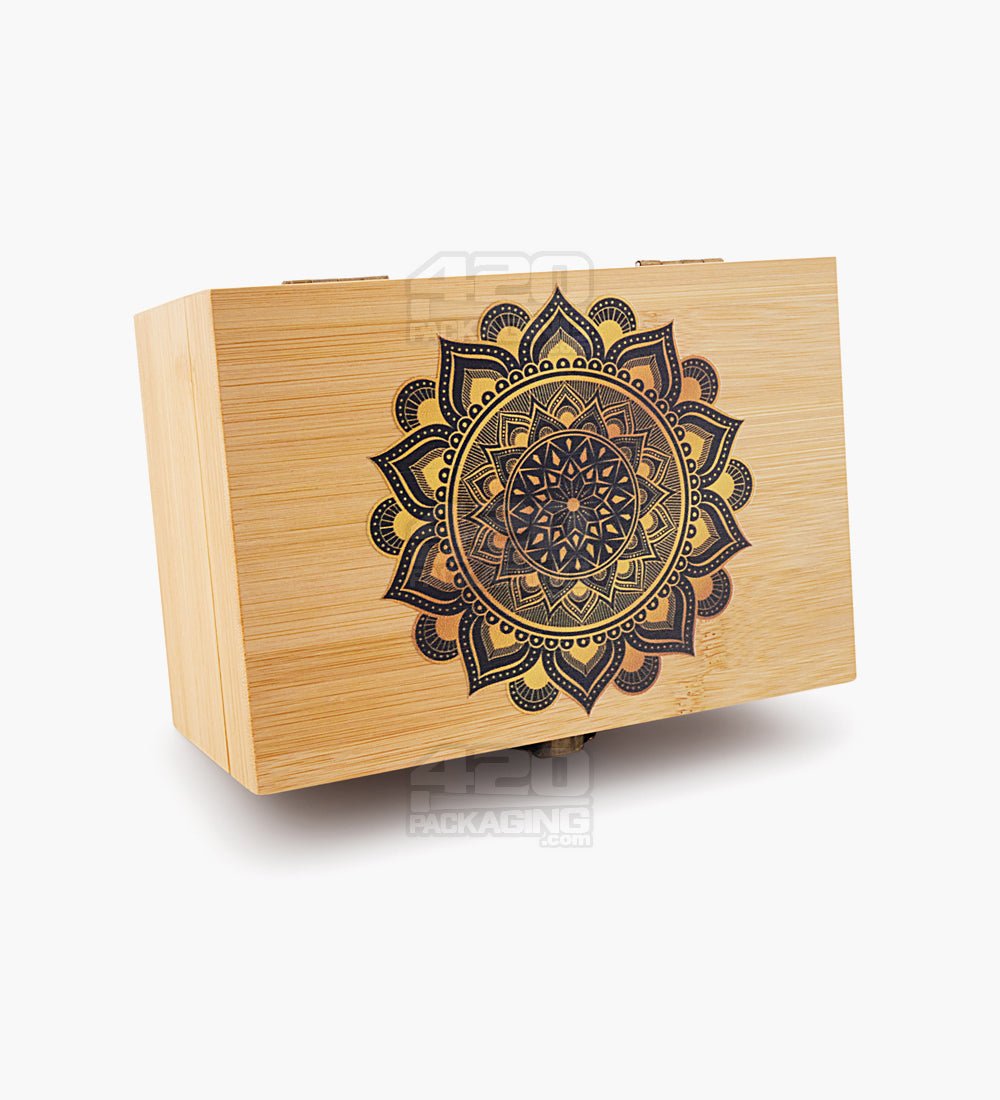 Mandala Wooden Latch Lock Stash Box w/ Accessories | 152mm - Wood - 1