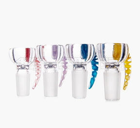 Twist Clear Bowl w/ Spiral Horn Handle | Glass - 14mm - Assorted - 5