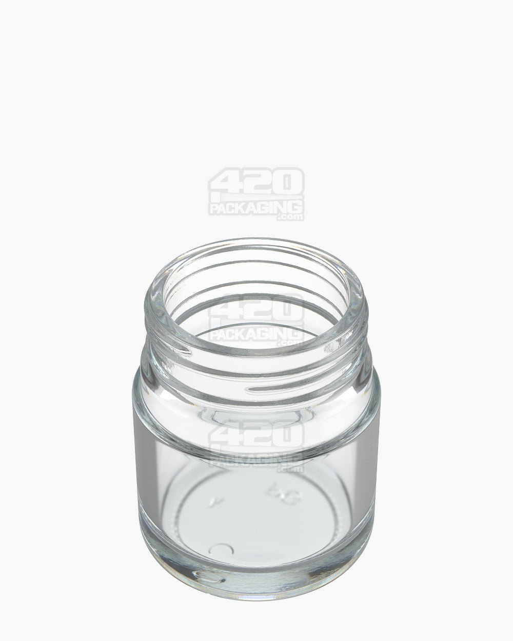 2.5oz Pollen Gear HiLine Straight Sided 45mm Clear Glass Jars 72/Box - 2
