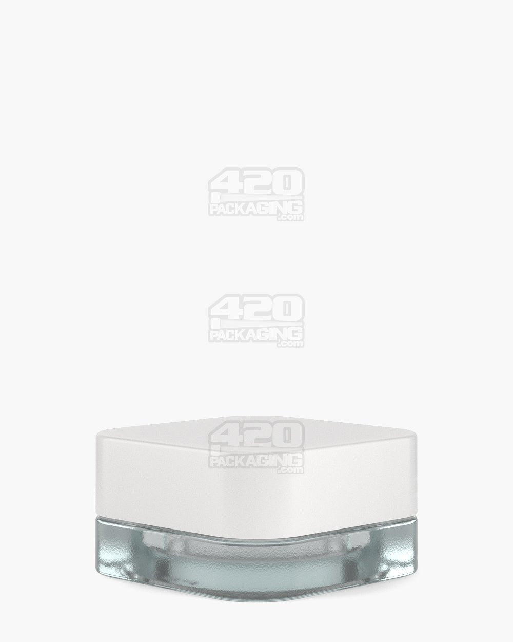 46mm Pollen Gear SoftSquare Smooth Push and Turn Child Resistant Plastic Caps w/ Foil Liner - Matte White - 360/Box - 5