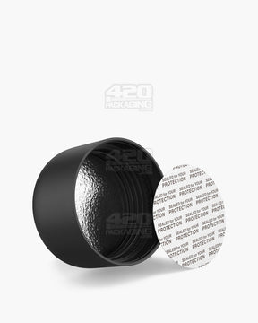 46mm Pollen Gear HiLine Smooth Push and Turn Child Resistant Plastic Round Caps - Matte Black - 72/Box - 6