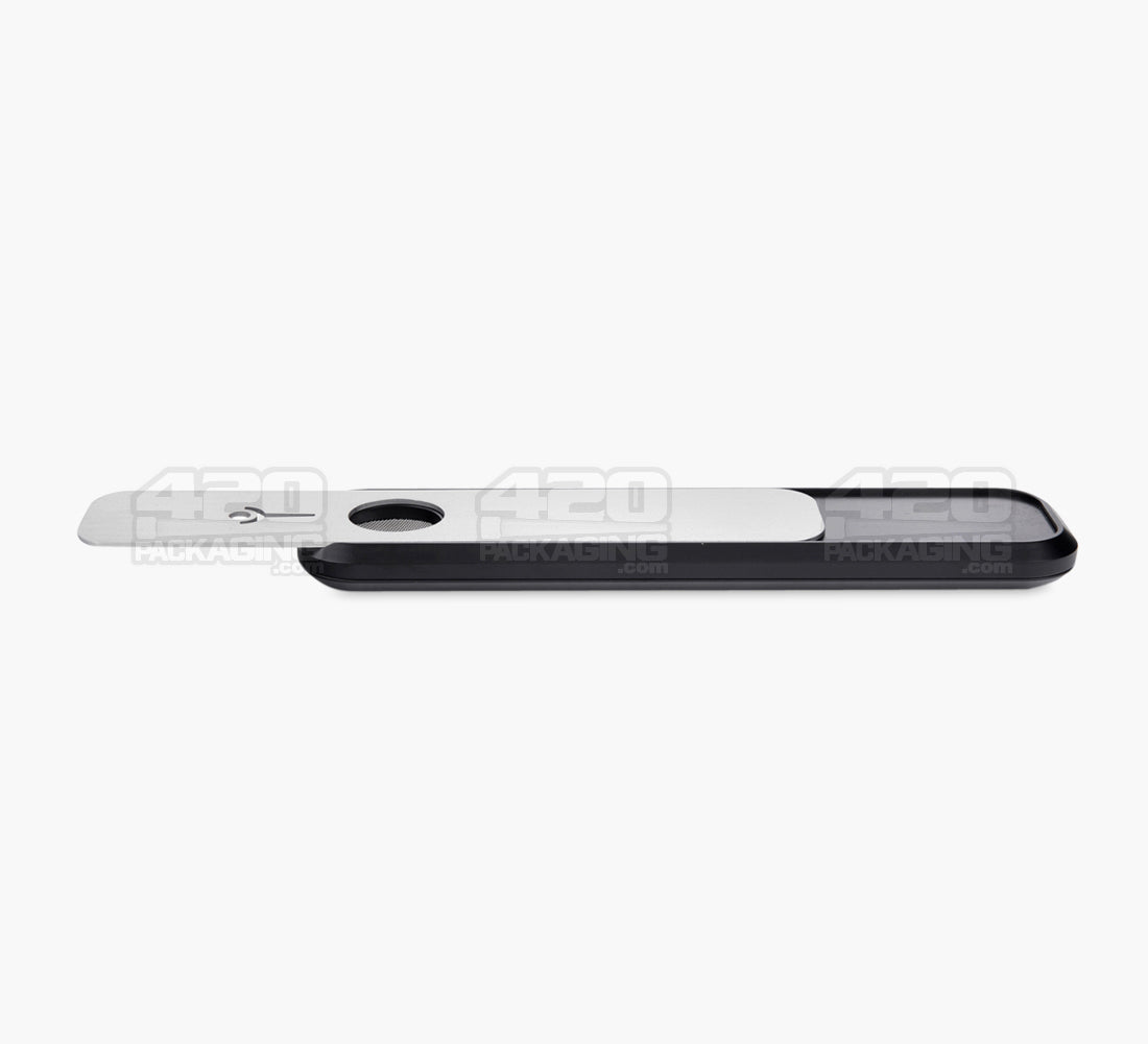 GENIUS PIPE | Classic Top Secret Magnetic Slider Pipe w/ Silver Slider | 6in Long - Metal - Black