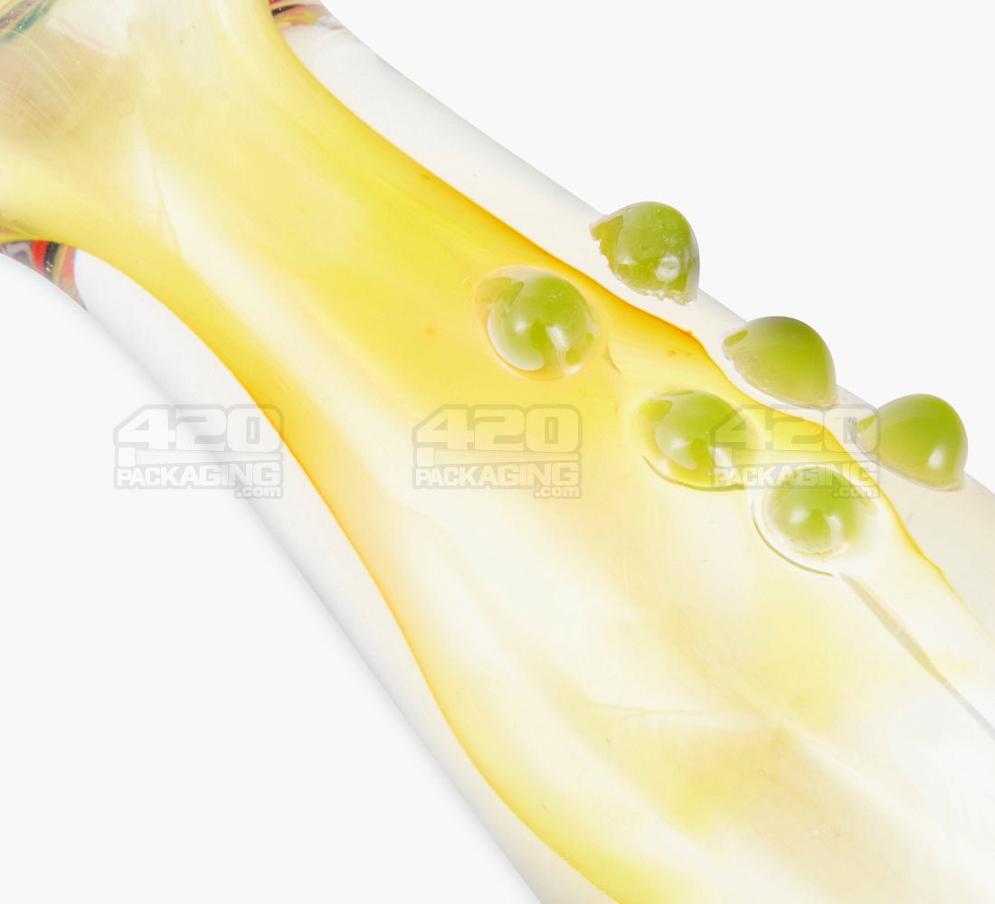 Swirl & Multi Fumed Spoon Hand Pipe w/ Multi Knockers | 5in Long - Glass - Assorted - 4
