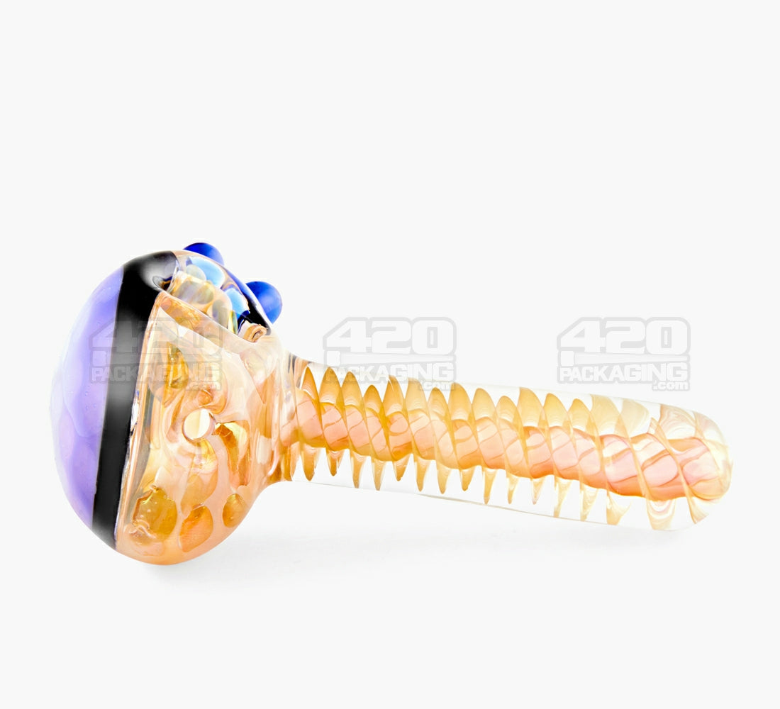 Spiral & Fumed Spoon Galaxy Hand Pipe | 4.5in Long - Glass - Green