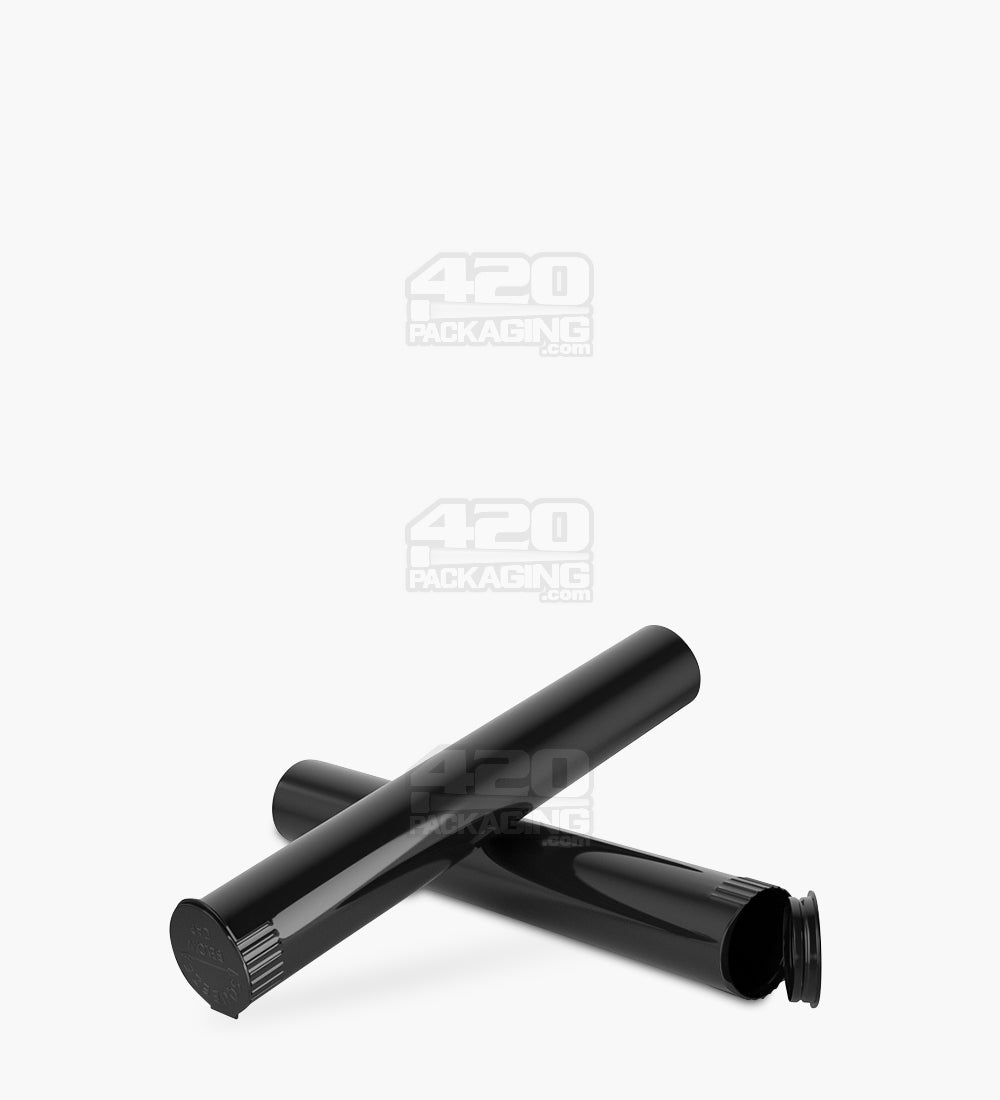 Child Resistant | King Size Pop Top Opaque Plastic Pre-Roll Tubes | 116mm - Black - 1000 Count