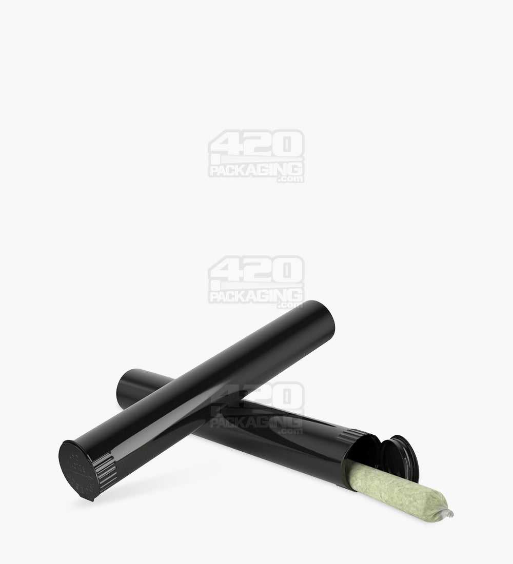 Child Resistant | King Size Pop Top Opaque Plastic Pre-Roll Tubes | 116mm - Black - 1000 Count