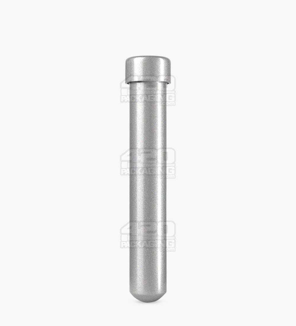 110mm Silver Opaque Child Resistant Pop Top Metal Pre-Roll Tubes 250/Box - 1