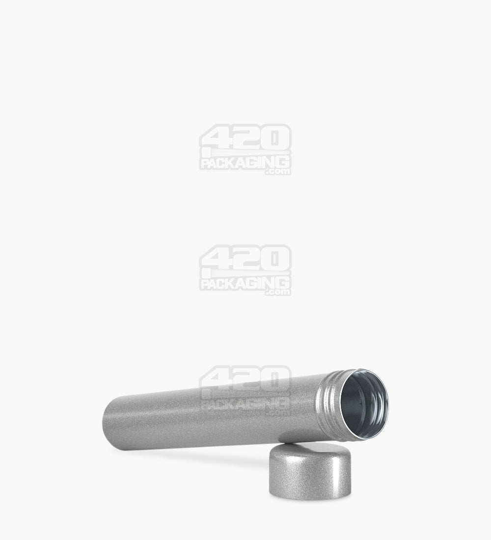 110mm Silver Opaque Child Resistant Pop Top Metal Pre-Roll Tubes 250/Box - 8