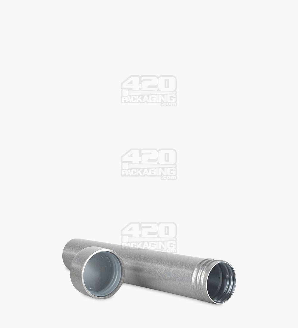 110mm Silver Opaque Child Resistant Pop Top Metal Pre-Roll Tubes 250/Box - 9