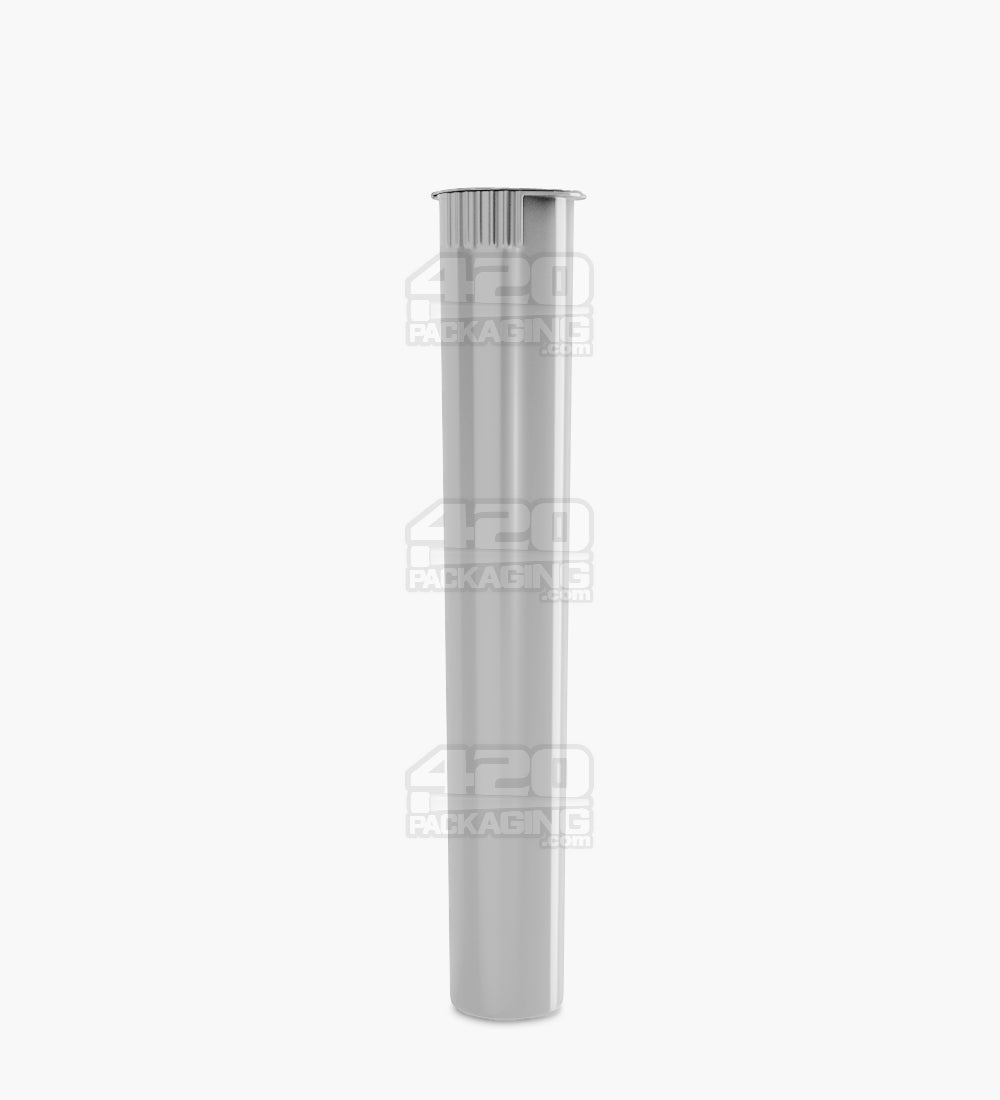 Child Resistant | King Size Pop Top Opaque Plastic Pre-Roll PCR Tubes | 116mm - Silver - 1000 Count