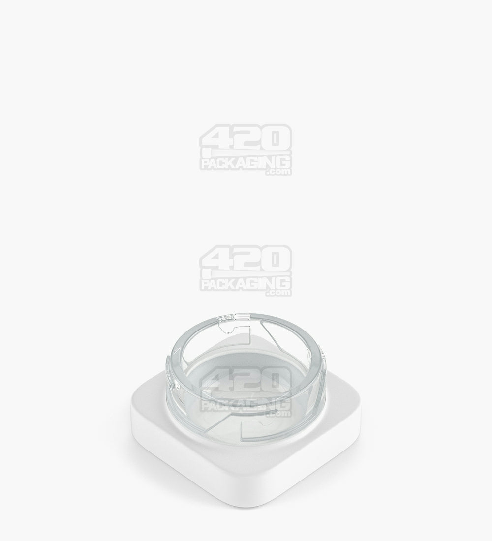 Qube 32mm White 5ml Glass Concentrate Jar W/ White Lid 250/Box - 4
