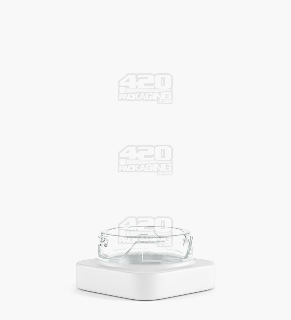 Qube 32mm White 5ml Glass Concentrate Jar W/ White Lid 250/Box - 3