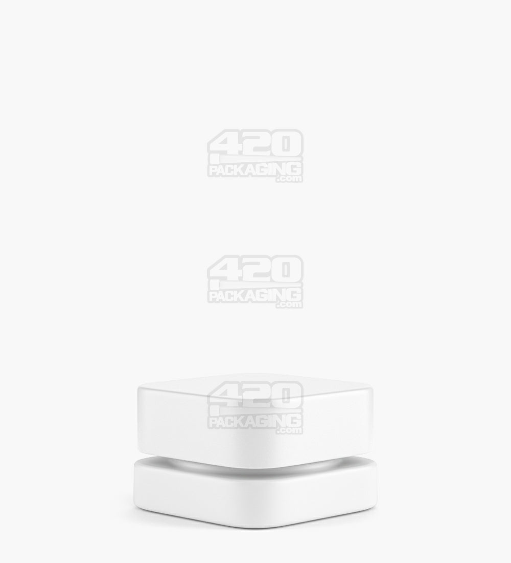 Qube 32mm White 5ml Glass Concentrate Jar W/ White Lid 250/Box - 2