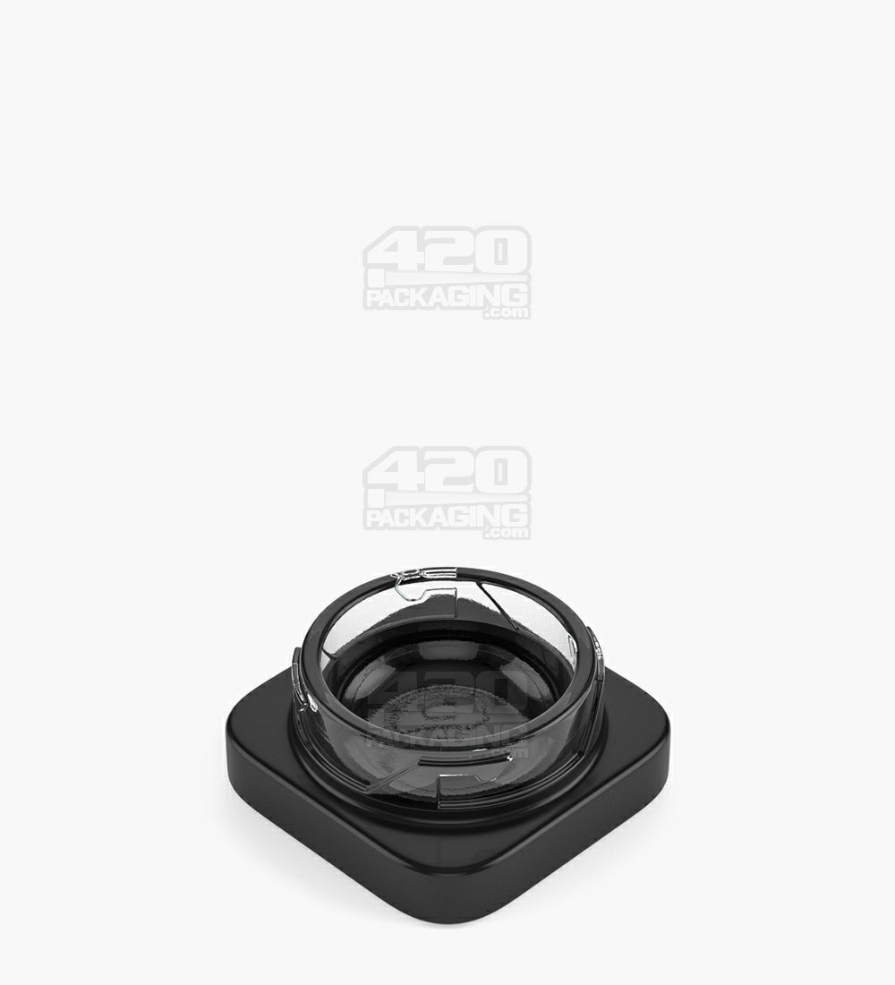 Child Resistant | Qube Black Glass Concentrate Jar w/ Black Cap | 38mm - 9mL - 250 Count