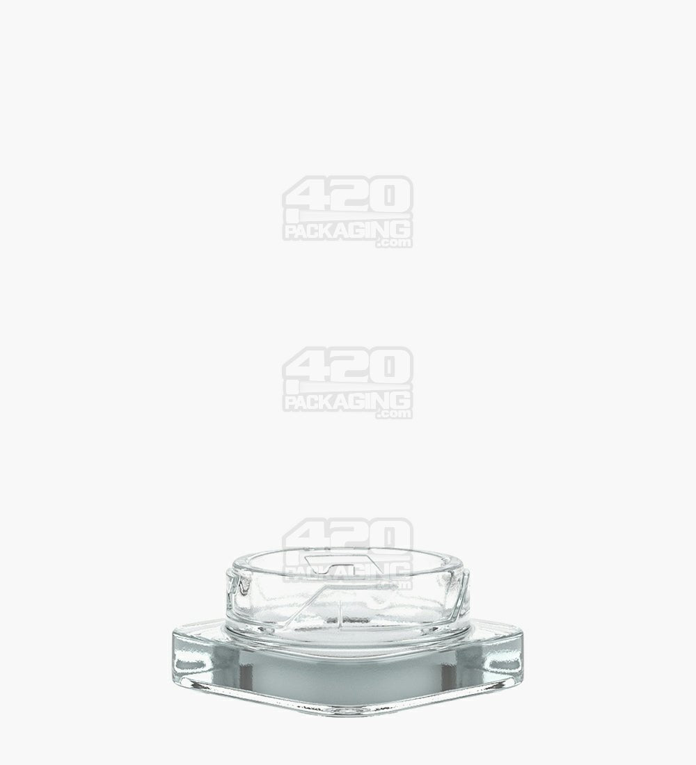 Qube 38mm Clear 9ml Glass Concentrate Jar W/ Black Lid 250/Box - 3