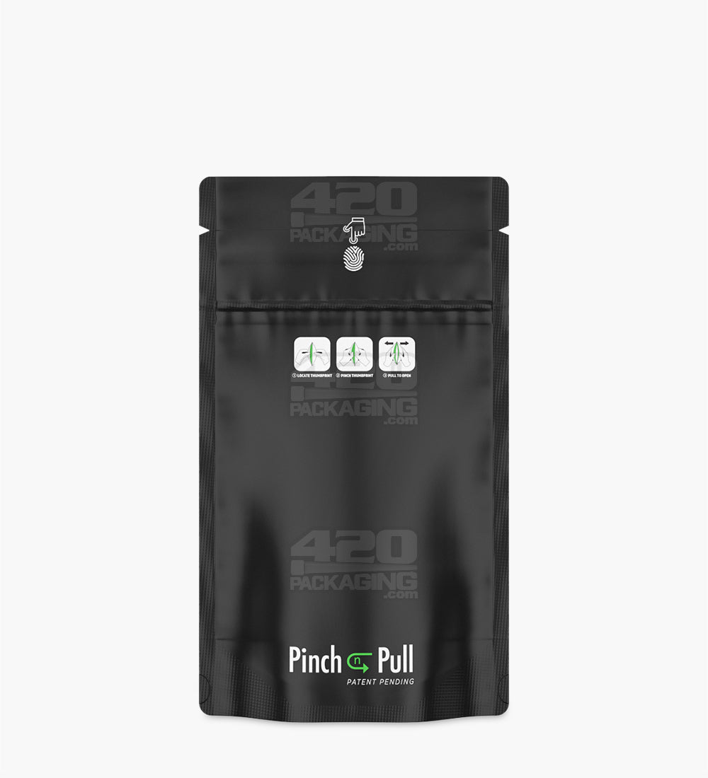 Matte-Black 4" x 7" Mylar Child Resistant Evident Bags (7 grams) 250/Box