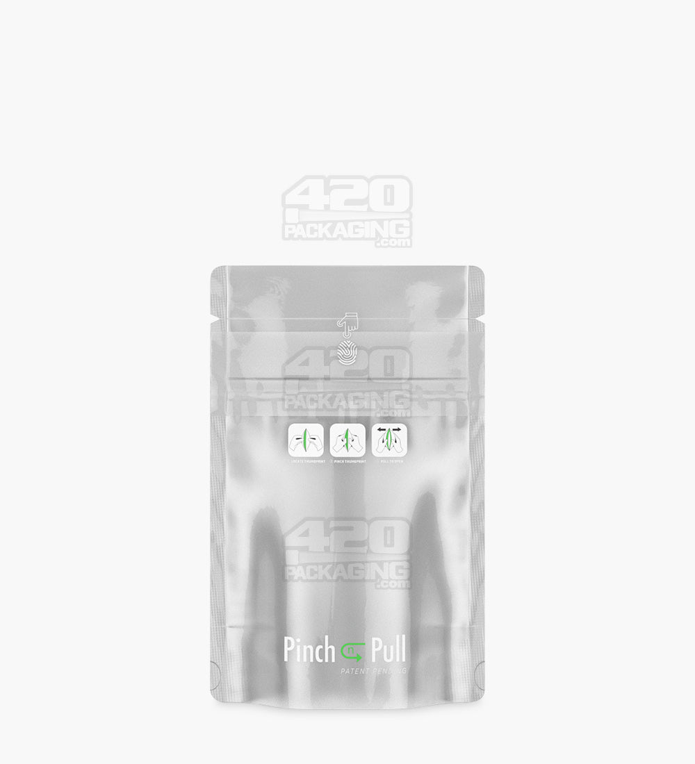 Child Resistant & Tamper Evident | Pinch N Pull Matte Black Vista PCR Mylar Bags | 3.6in x 5.8in - 3.5g - 250 Count