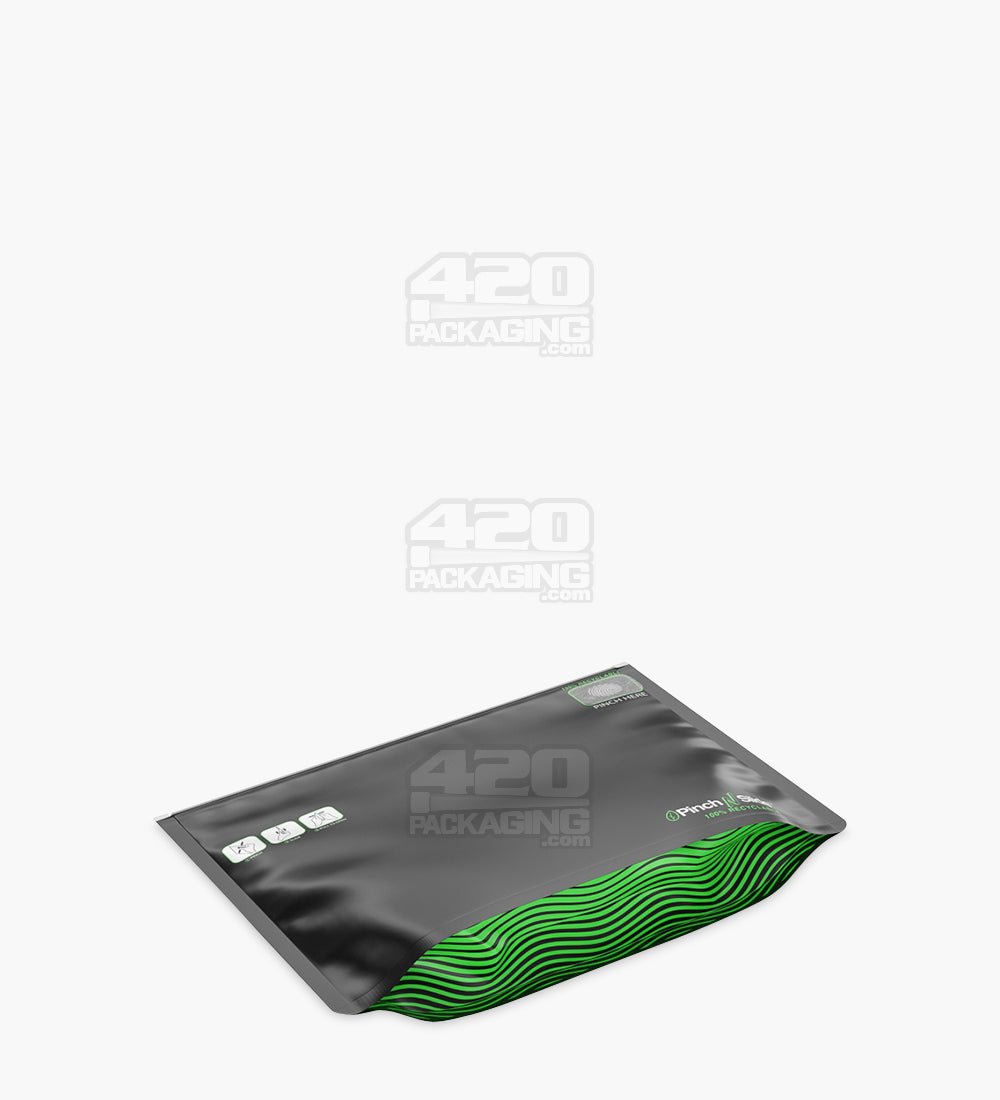Matte-Black 12" x 9" Mylar Child Resistant Pinch N Slide Recyclable Bags (56 grams) 250/Box - 4